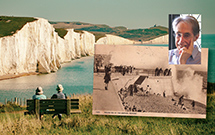 This is a small picture of Paul Lewis, Cuckmere Haven and a rough sea at the Bastion