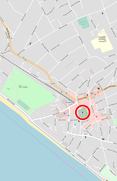 This is a map slowing the location of St. Leonard's Church